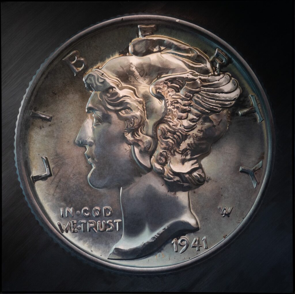 Painting of a dime